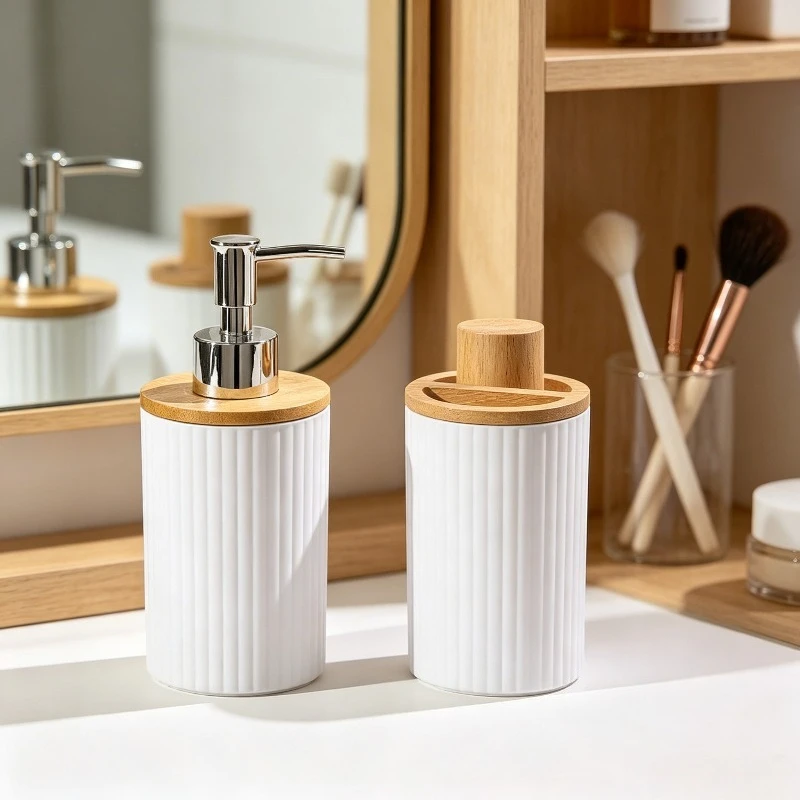 Dispenser for Liquid Soap Hampoo Bottle Soap Dispenser Hand Soap Dispenser Toothbrush Holder Organizer Bathroom Accessories