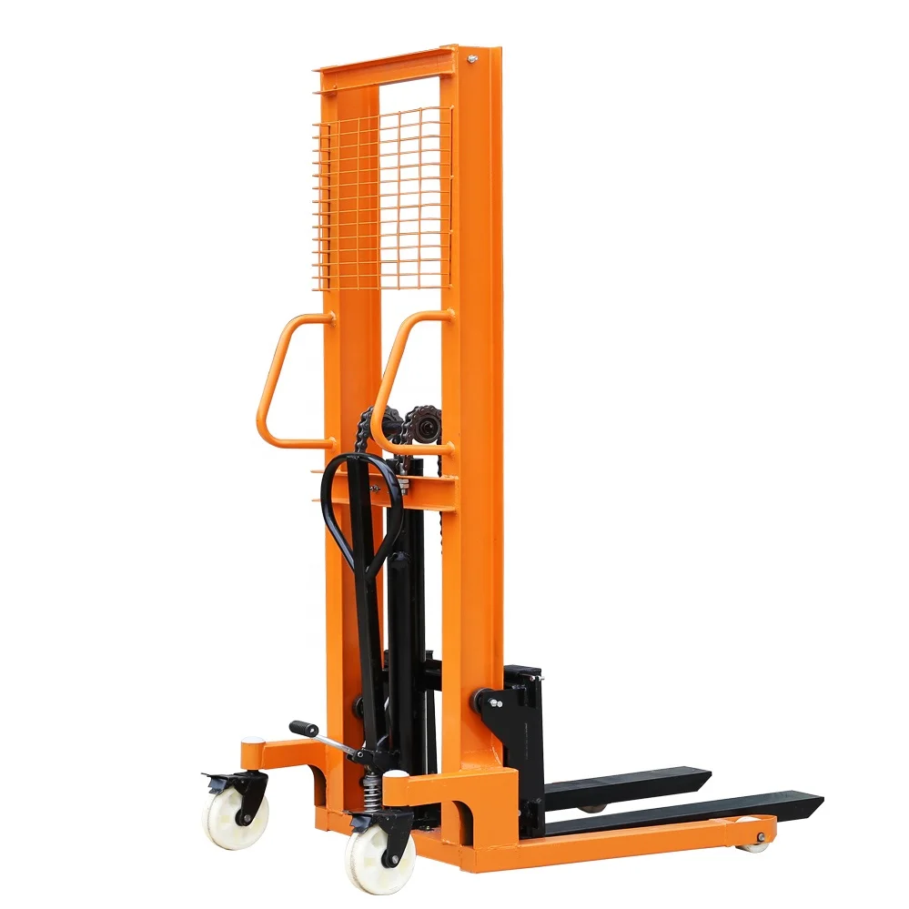 Manual Hydraulic Pallet Stacker Hand Operated Fork Lifting Equipment Warehouse Cargo Stacking Loading Unloading Transport Tool