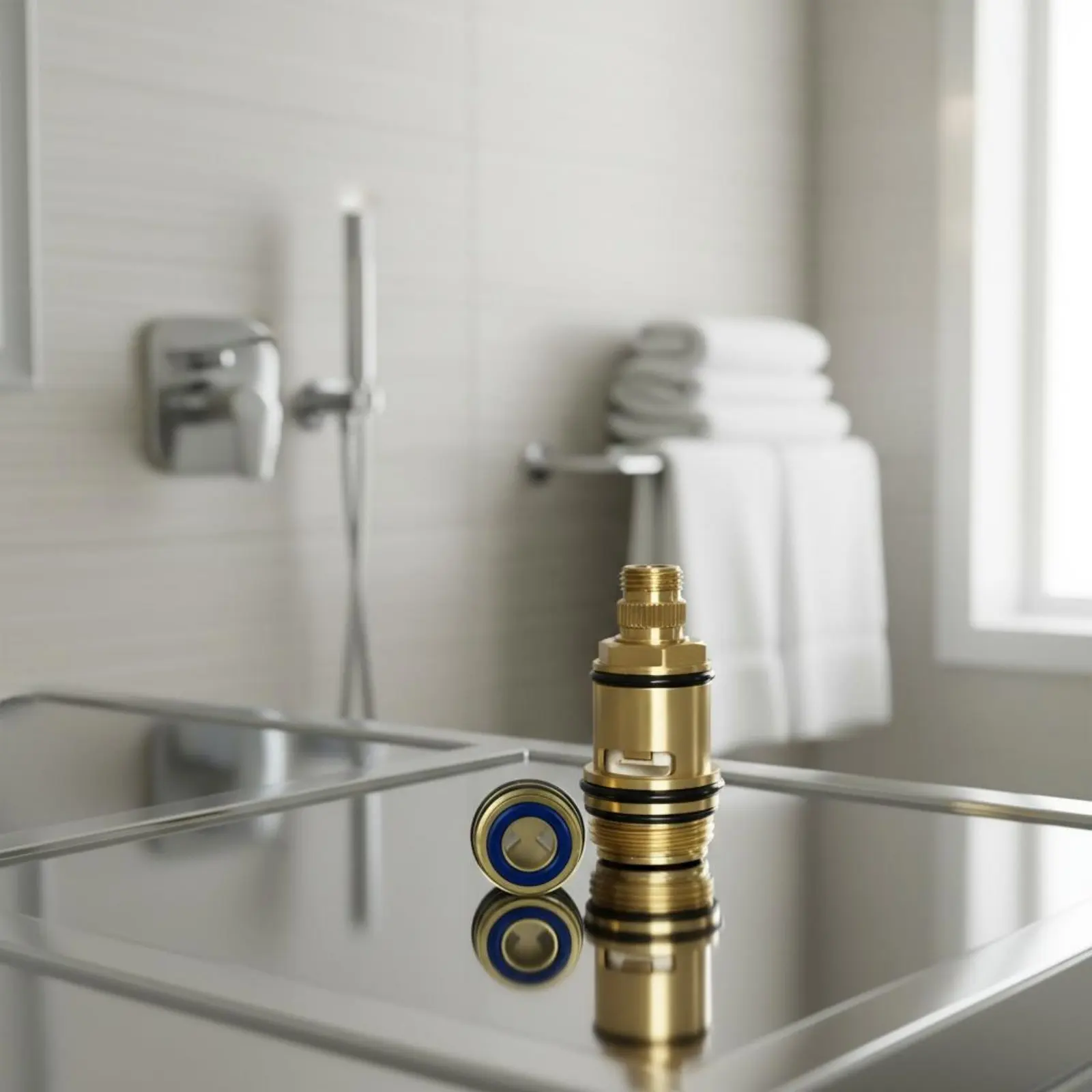 

Brass Shower Plumbing Component Insert Leak-Resistant Watertight Closure Shower Tap Replacement Plumbing Component