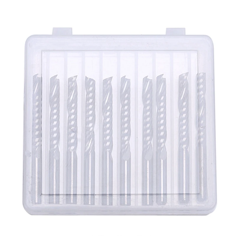 Imagem -05 - Cnc Router Bits 3.175x22 mm Única Flauta Espiral Carbide Cnc Router Bits Fresa 60 Pcs