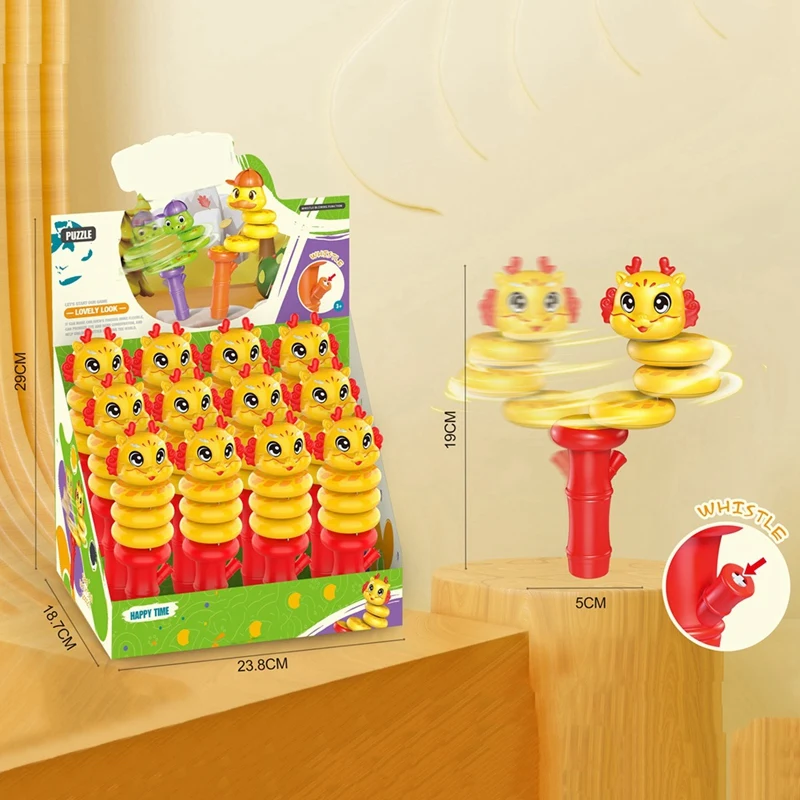 Boxed Kinderpfeife Spielzeugpfeife Kinder Cartoon Spielzeug Pfeife für Kinder Sinnesspielzeug Pfeife für Urlaub Twisted Dragon Gelb