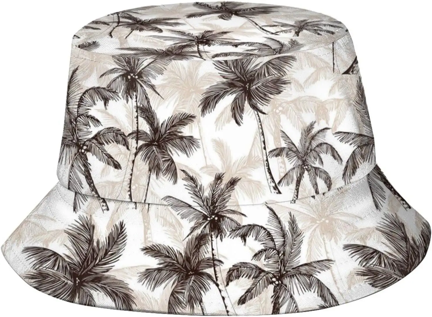 

Tropical Palm Tree Sunset Bucket Hats Fashion Sun Cap Packable Outdoor Hawaii Fisherman Hat for Women and Men