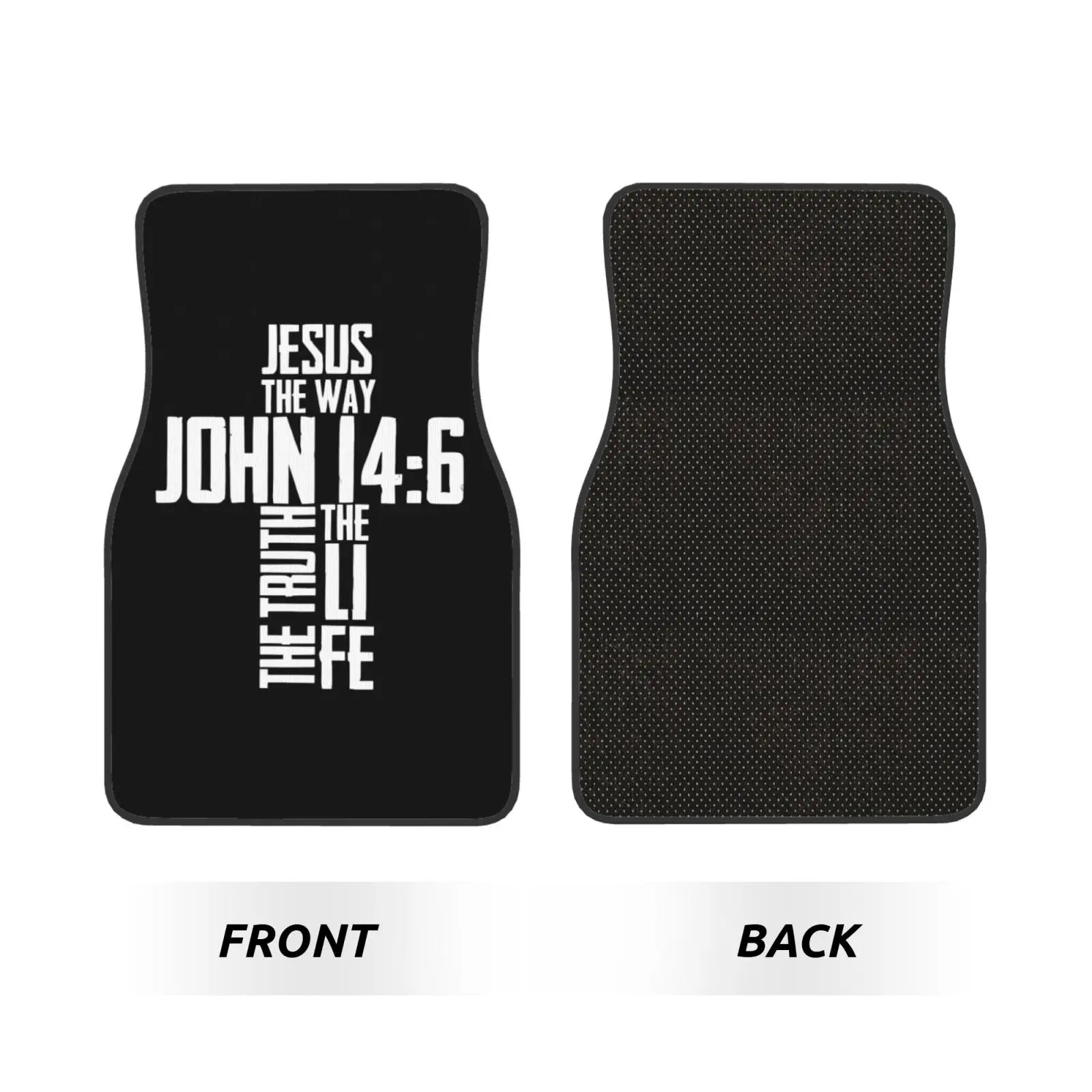 Bible Verse Jesus The Way John 4PCS Crystal Velvet Women's Car Floor Mat Anti Fouling Car Floor Mat Car Interior Accessories
