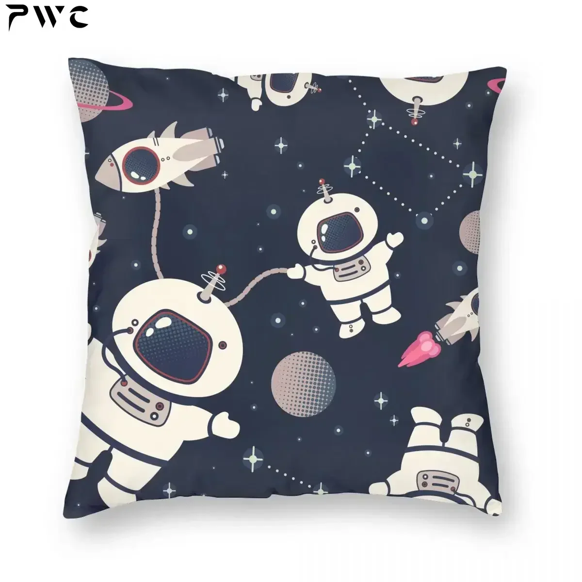 

Polyester Zippered Cushion Cover Magical Cartoon Space Galact Soft Decorative Pillowcase for Home 45x45cm