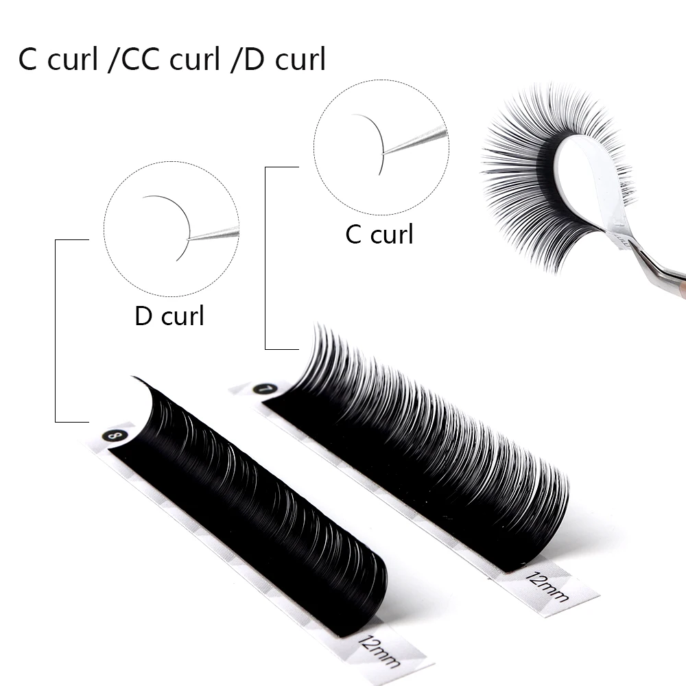 Befer 12 Rows Individual Eyelash Extension C/CC/D Curl Matte Black Classical Lashes Natural Soft Makeup Lash Wholesale Supplies