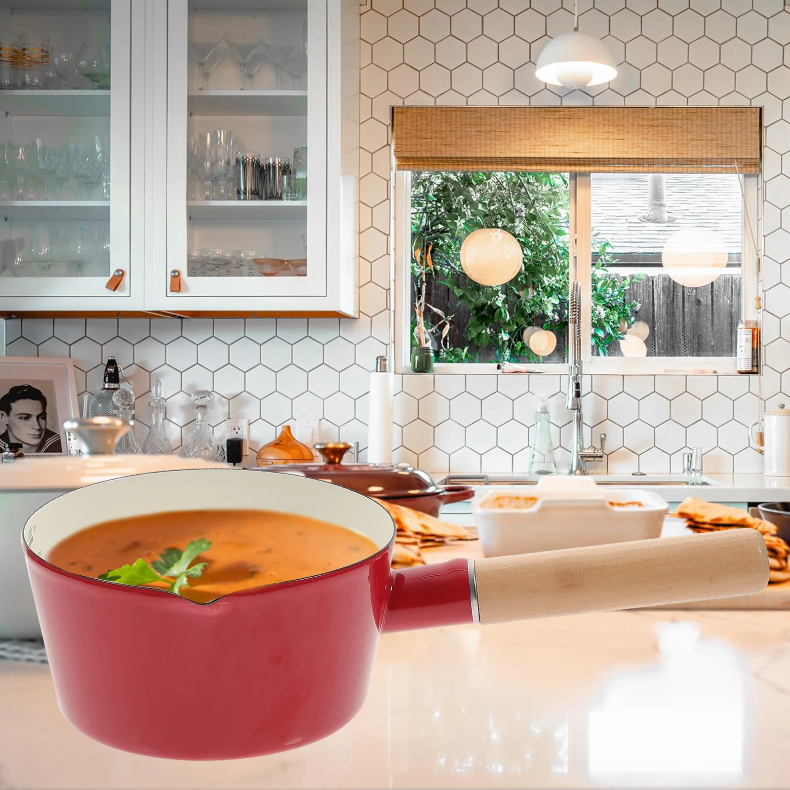 

Non-Stick Enamel Milk Pot Small Multifunction Saucepan for Cooking Milk Soup Pan Heat-Resistant