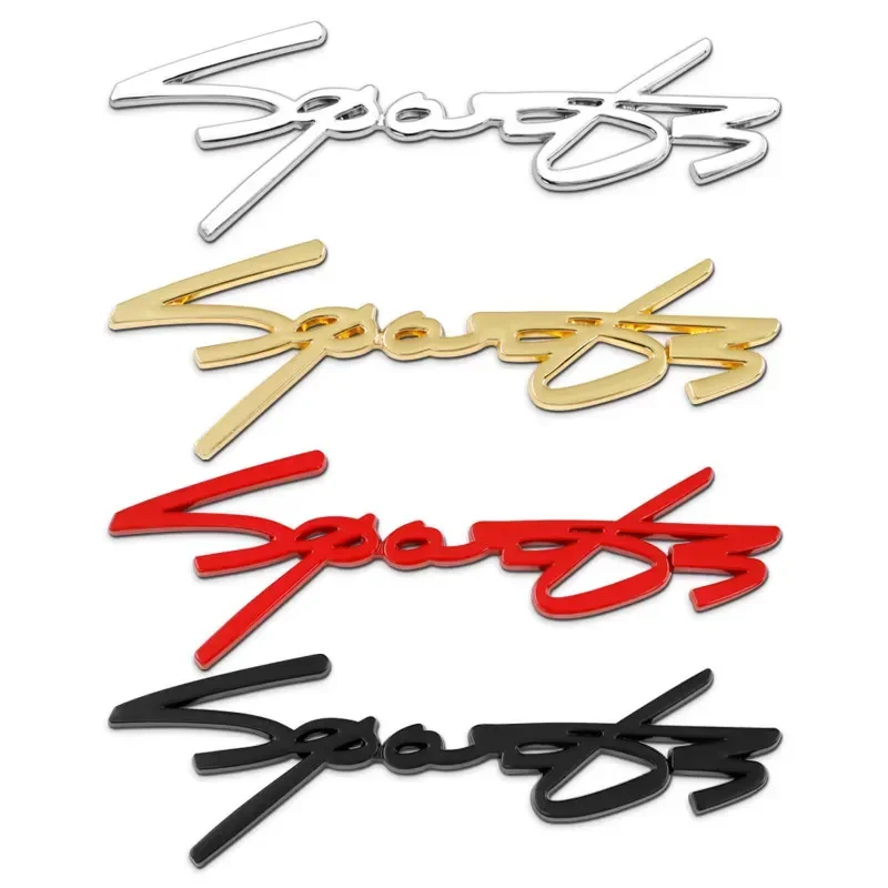 3D Premium Racing Sports Word Letter Logo Nameplate Decal Emblem Badge Sticker for Car Engine Hood Fender Trunk Tail Rear Bonnet