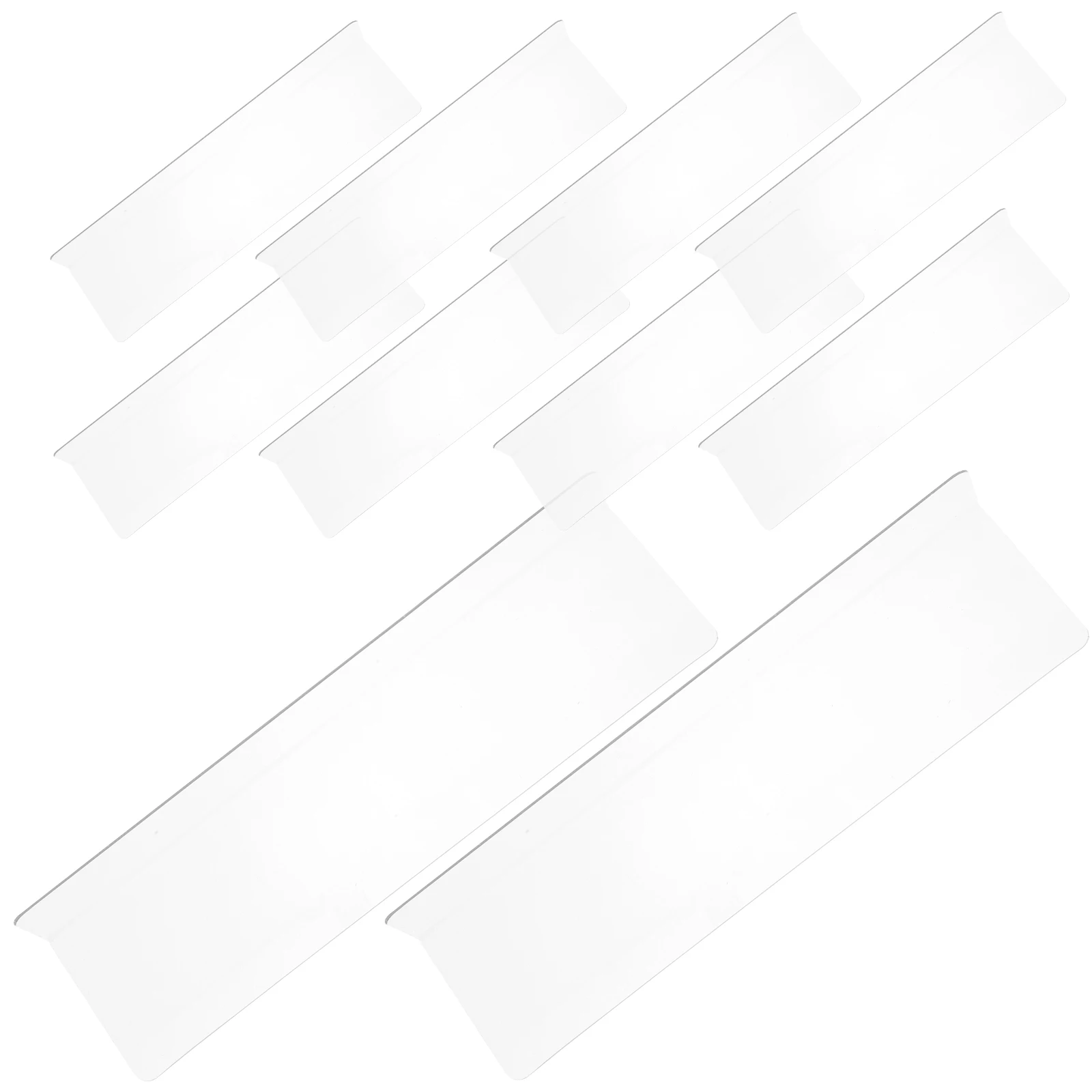 

10pcs Transparent Plastic Baffle Shelf Dividers 20cmx6cm L-shaped PVC Clear Storage Organizer for Supermarket Wardrobe Wire
