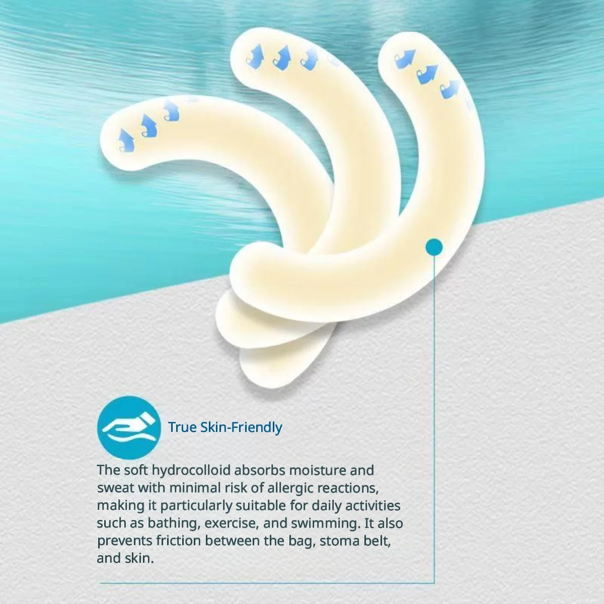 Waterproof Hydrocolloid Adhesive Strips, Skin-Friendly Barrier Tapes for Daily Use, Reinforce Base Plates & Prevent Irritation