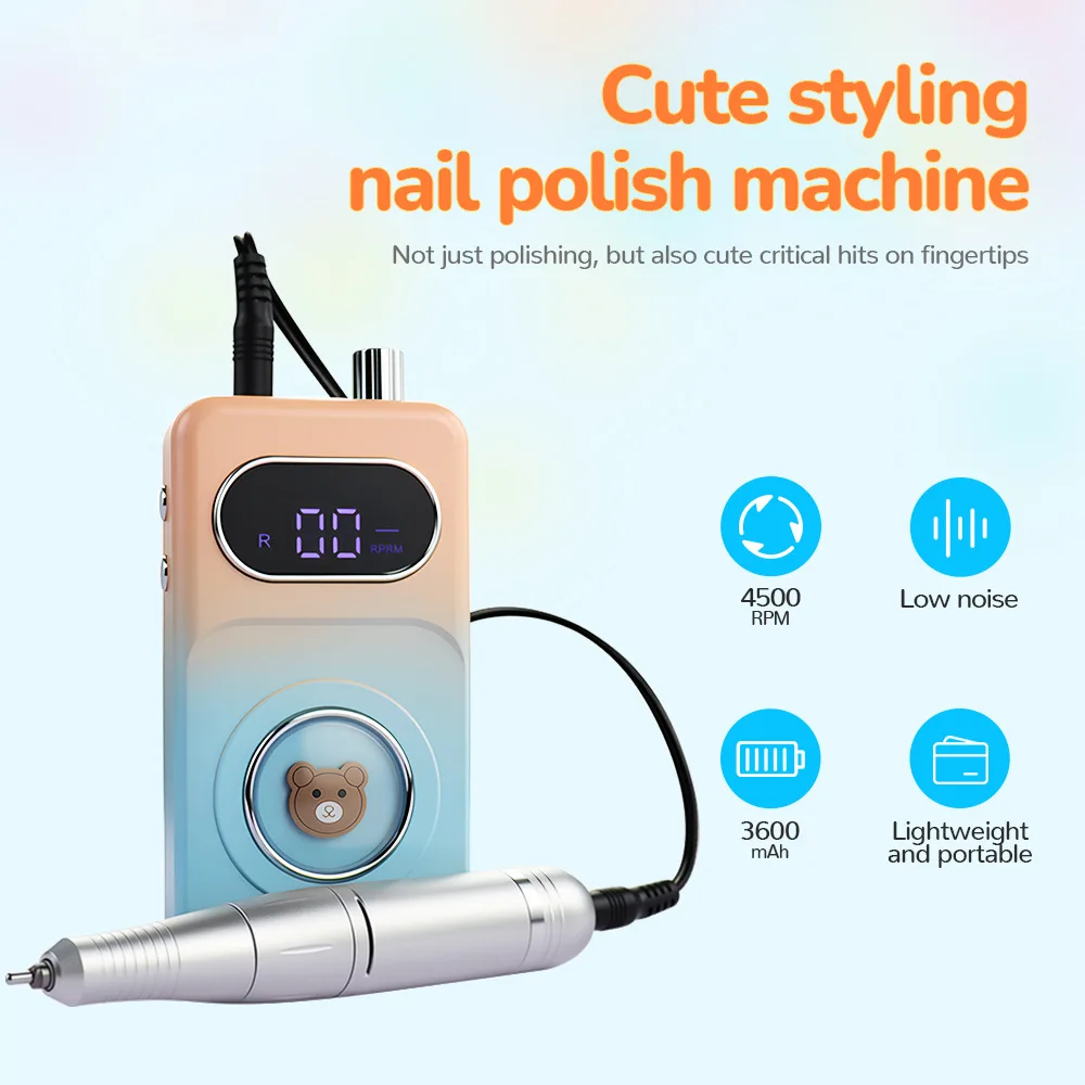 Rechargeable Portable Nail Grinder - Salon-Grade Tool for Nail Sanding, Polishing & Gel Nail Removal