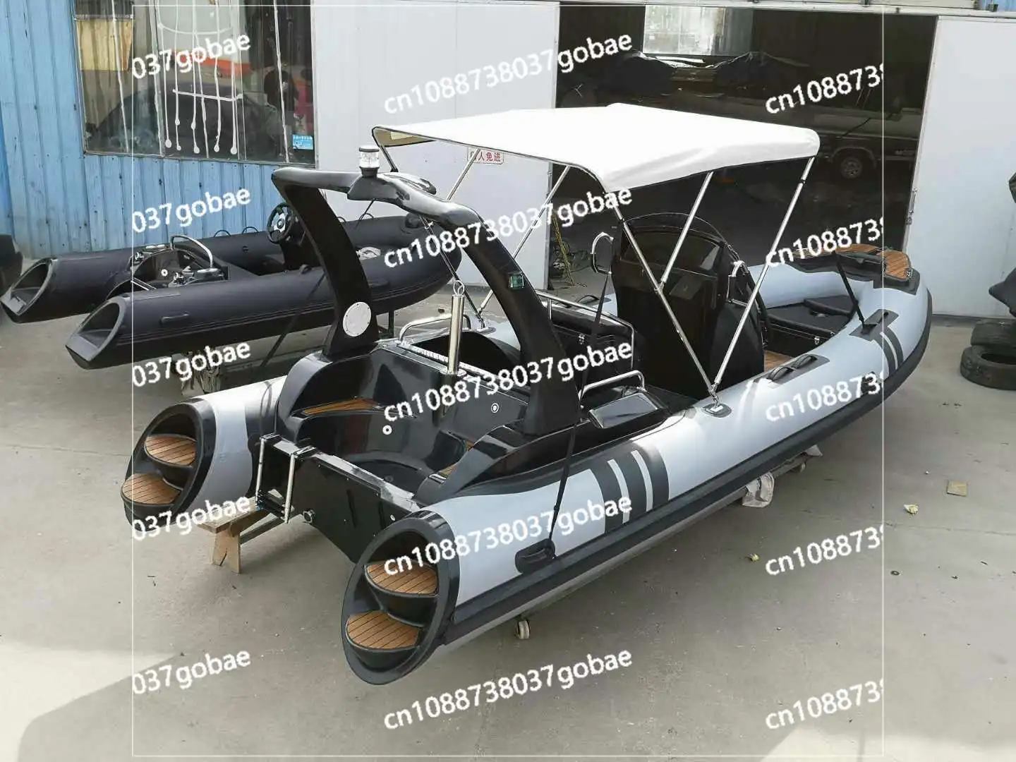 5.8 meters 8-person sea fishing boat, fiberglass bottom inflatable boat