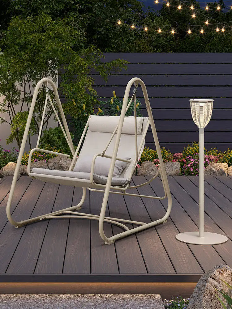 %Leaf Steel Swing Chair Hammock-Outdoor Courtyard Balcony Double-Person Adult Rocking Trendy Hanging Chair