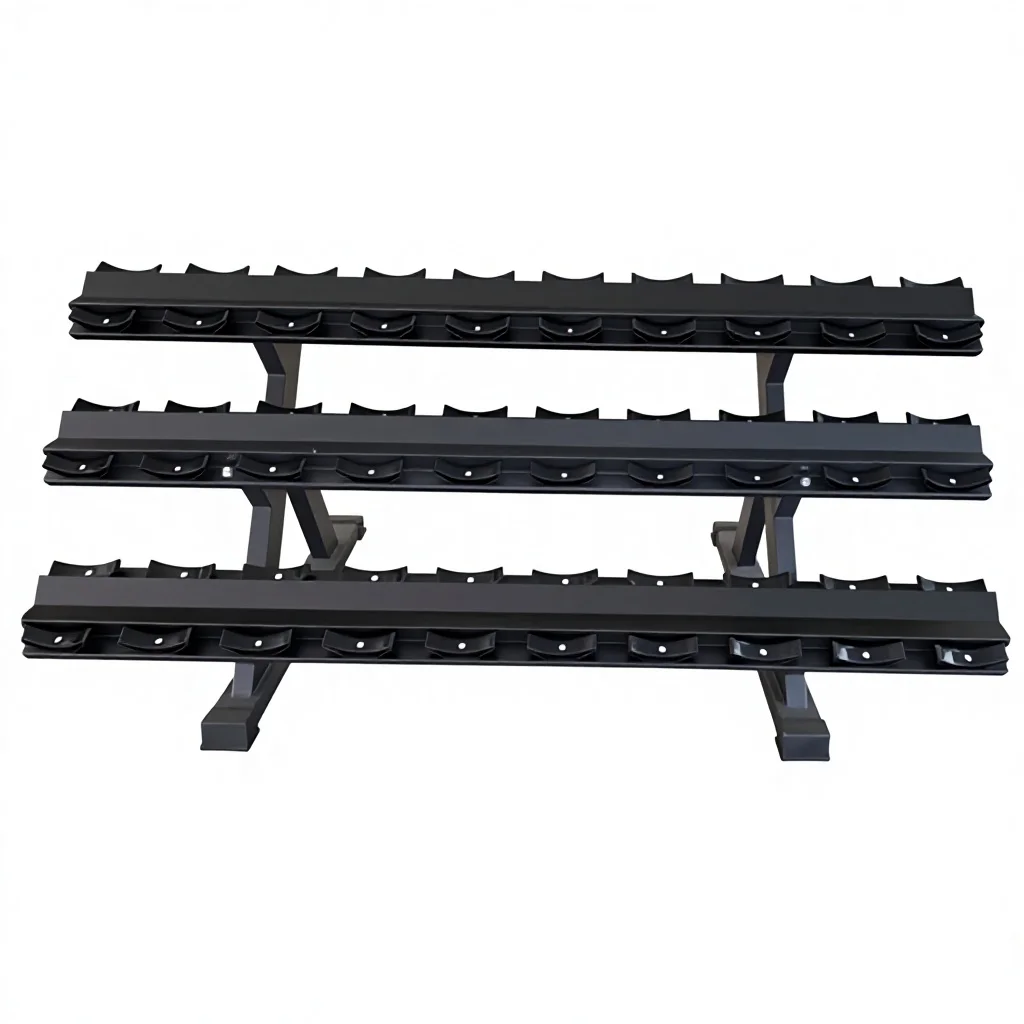 Home Gym Fitness Equipment Steel Storage Rack 2 Tier Dumbbell Rack 3 Tier Dumbbell Stand 15 Pairs Dumbbell Storage Rackpromote s