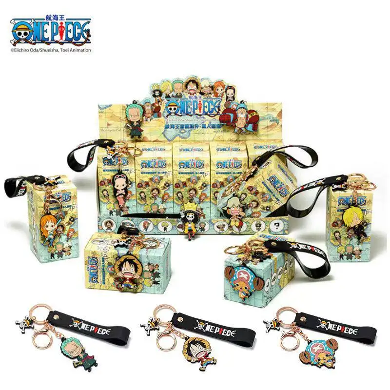 

Genuine One Piece Monkey D. Luffy Roronoa Zoro Nami Usopp Sanji Blind Box Series of Anime Cartoon Keyrings Capsule Toys