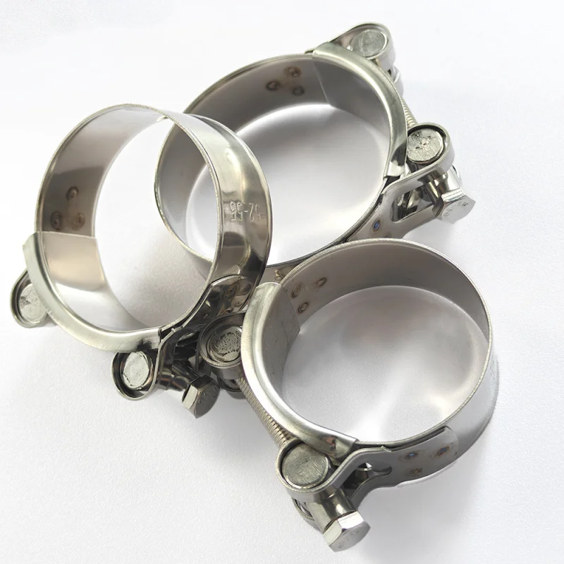 Heavy Duty Stainless Steel Exhaust Pipe Clamp for Motorcycle Middle Section Connection Secure Installation and Fixing Seal
