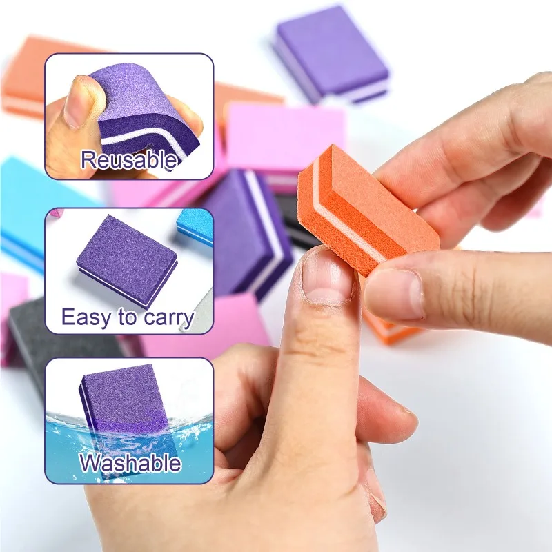 50/40/10Pcs 미니 버핑 샌딩 파일 블록 네일 매니큐어 케어 네일 아트 버퍼 폴리시 전문 페디큐어 네일 파일 도구