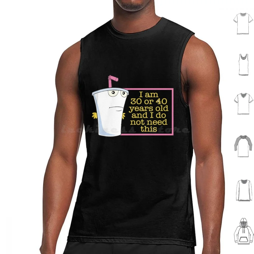 Vintage Aqua Teen Hunger Force Tank Tops Vest Sleeveless Aqua Teen Hunger Force Athf Frylock Master Shake Meatwad