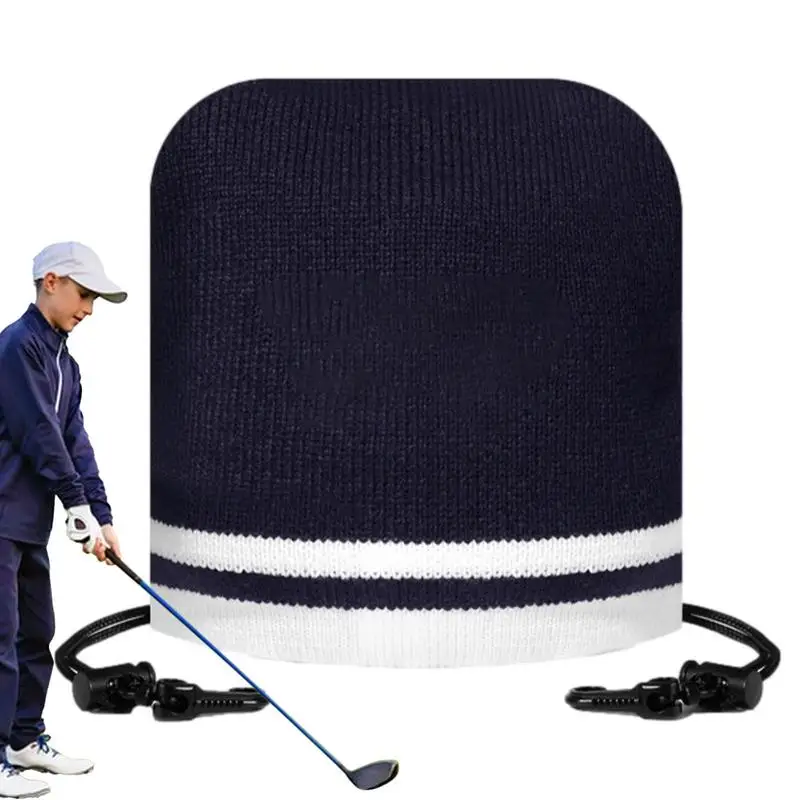 Knitted Golf Head Covers Embroidered Drawstring Protective Cover Elastic Golf Driver Covers For Driving Range Training Ground