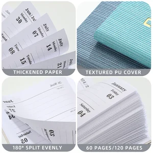 Tragbarer PU -Cover -Taschenplaner, Tagebuch und wöchentliches Notizbuch, täglicher Kalender, Schulbüromaterial, 2022, A7, 365 Tage 12 Hauptstudienplanerverkäufe - №9