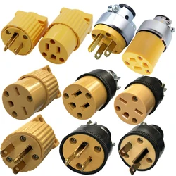 American 15A NEMA 5-15P 6-15P US Industry Waterproof Wiring Plug Connector Detachable Assembly In-line Power Cord Plug 125V