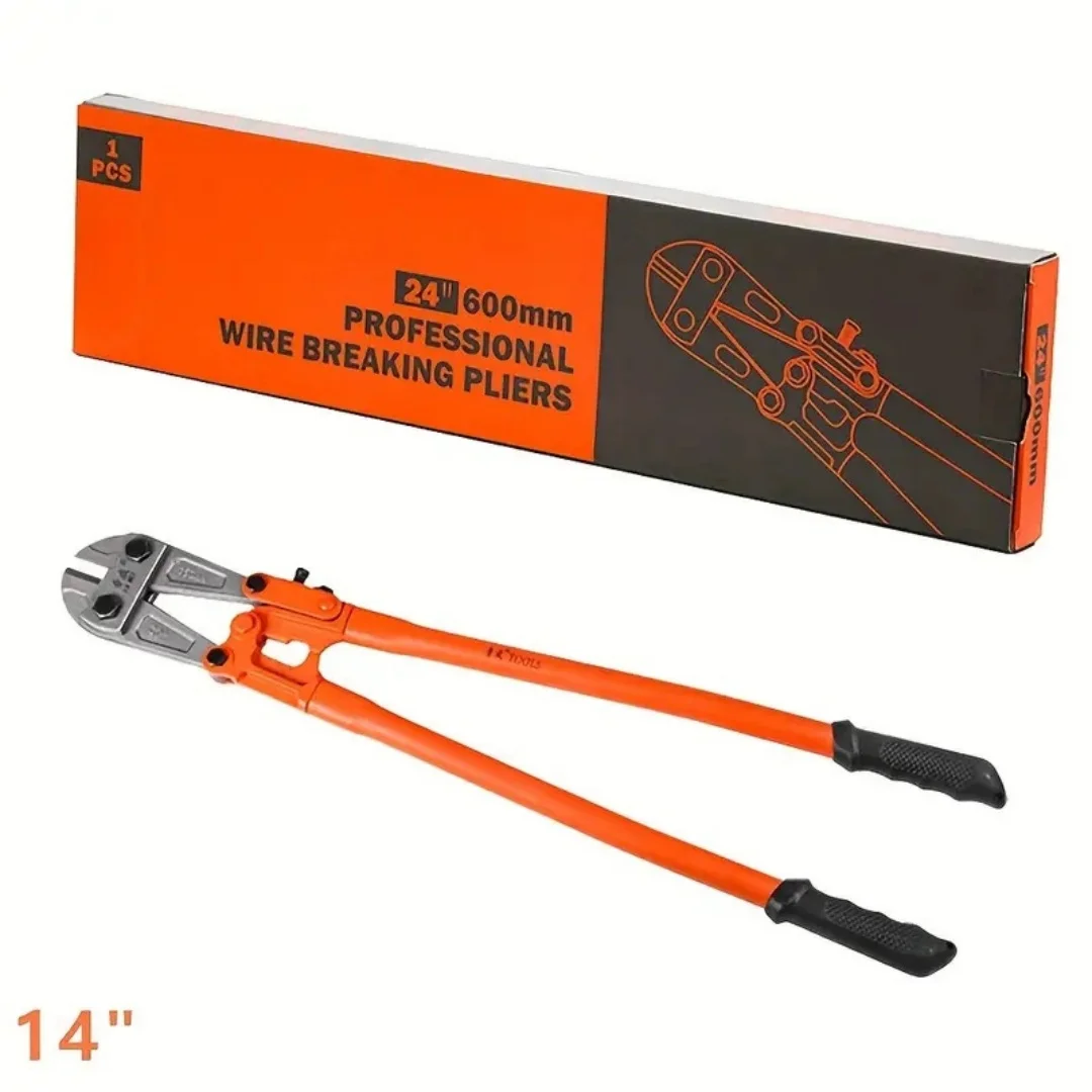 14 Inch Heavy Duty Mini Bolt Cutter High Strength Steel Wire Cutting Pliers with Ergonomic Non Slip Rubber Grip Handle Manual Metal Cutter for Fence Wire Small Chains Screws Rivets Hand Cutting Tool