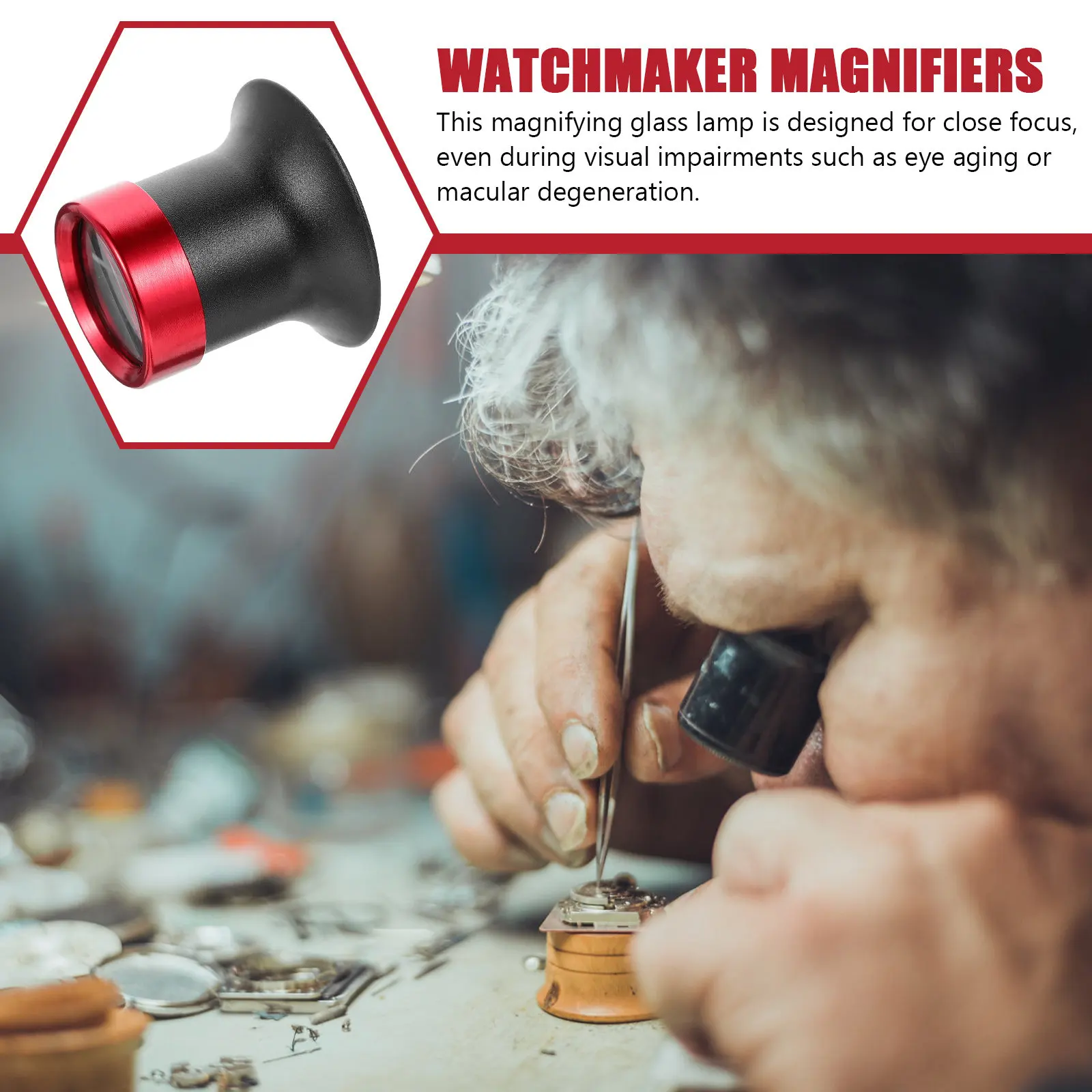Watch Tools Jewelry Glasses Magnifying Loupes for Repair Close Work Eye Magnifier Loop Magifying Lens Watchmaker