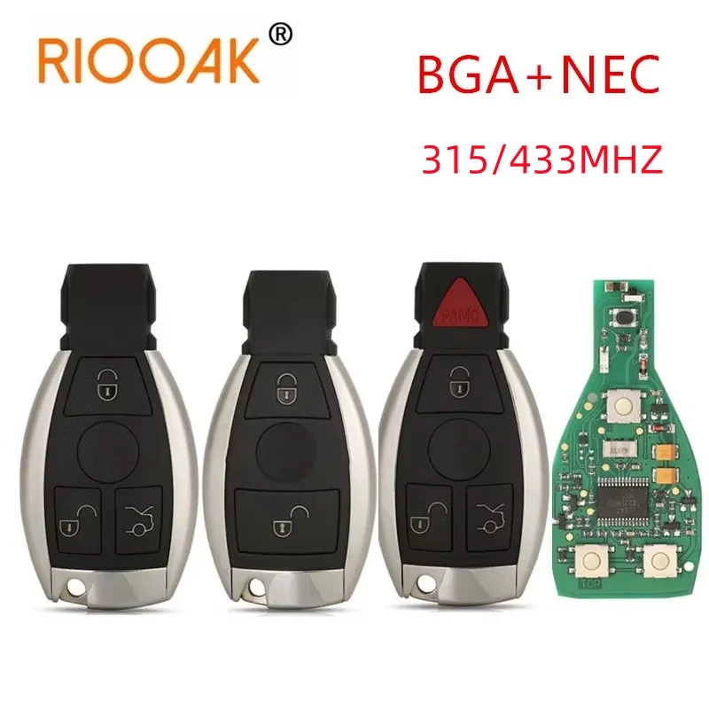 

2/3/4 Buttons Remote Smart Car Key 315/433MHz BGA Style for MB Mercedes BENZ C E S Supports Original NEC BGA Fob