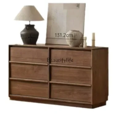 

LSolid wood chest, bedroom simple locker, household bone line edge cabinet