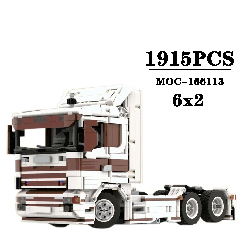 Building Block MOC-166113 Truck Tractor Semi-trailer Construction Assembly Model 1915PCS Children's Birthday Gift Christmas Toy