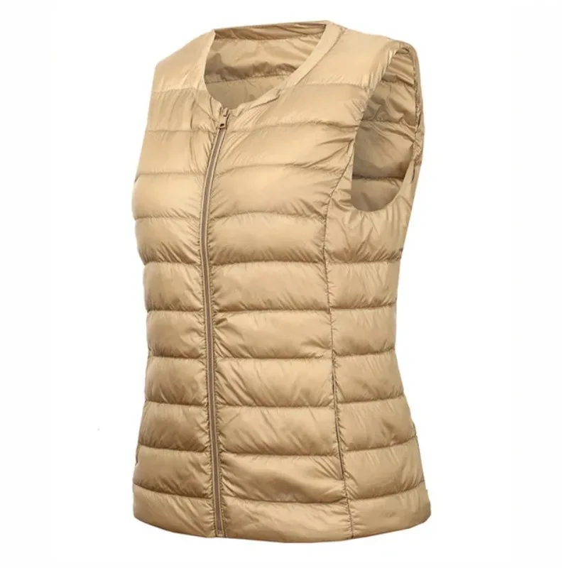 

2026 New Hot Sale Women Ultra Light Down Vest Casual Slim White Duck Down Bottoming Sleeveless Winter Warm Liner Clothing