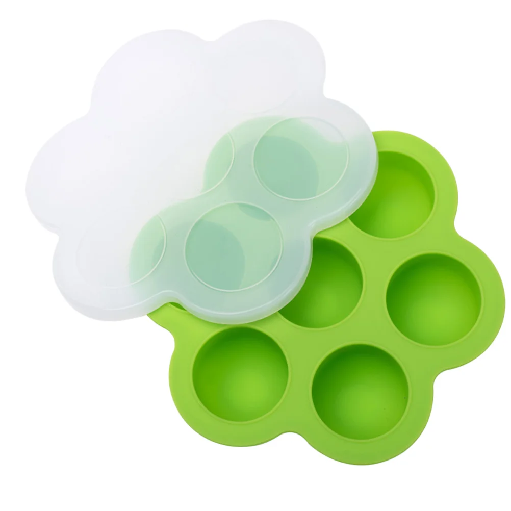 7 Section Baby Food Storage Tray Silicone Reusable Freezer Tray with Hard Plastic Lid for Food Storage