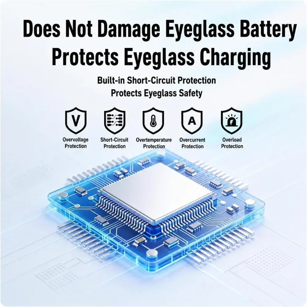 5-Pin Magnetic Charging Adapter 480Mbps Transfer Blue Indicator Smart Glasses Charger 5V 0.5A Compact USB-C Converter Travel