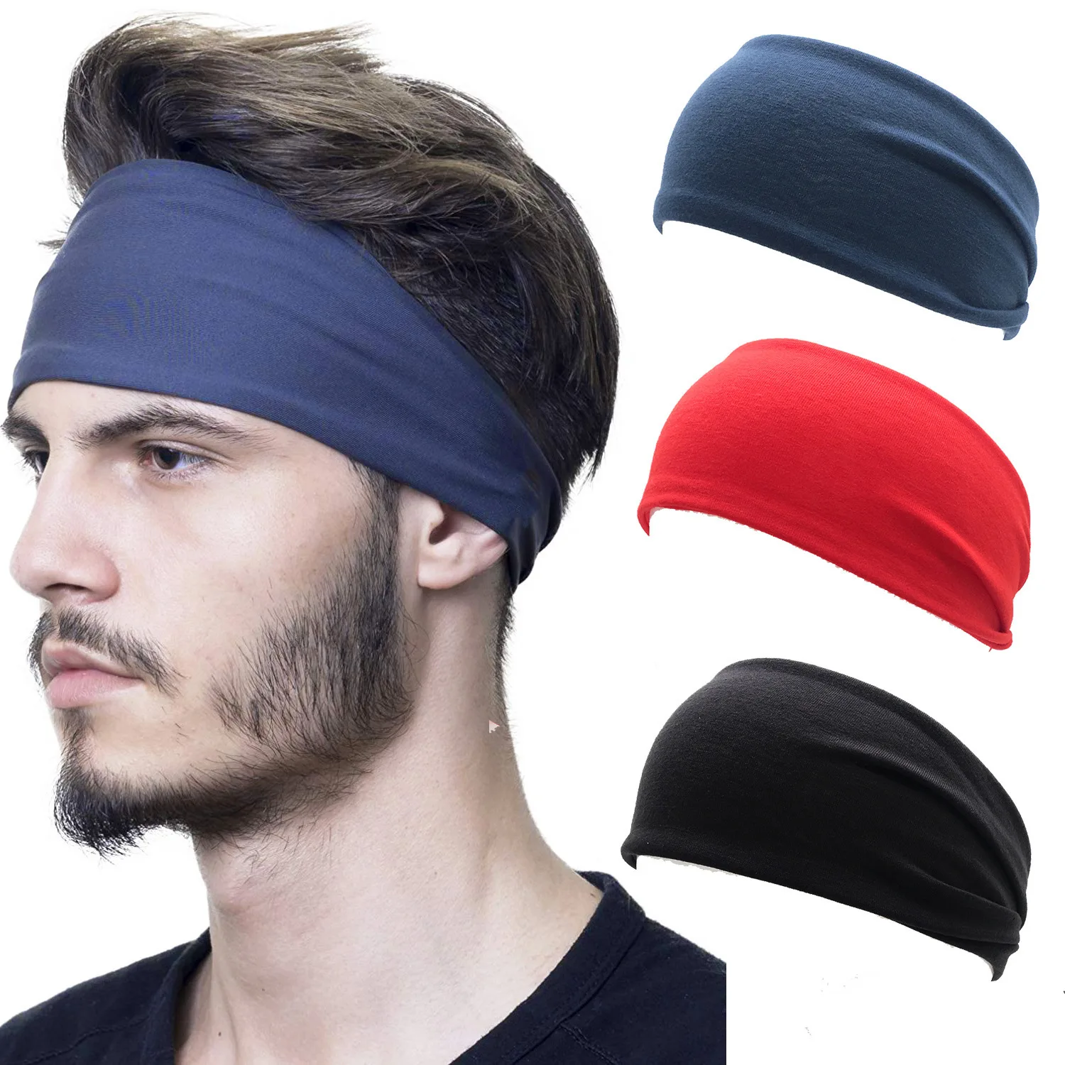 1pc Solid Color Sports Headband Women Yoga Running Fitness Turban Sweatband Hair Accessories Absorbing Sweat Gym Hairbands