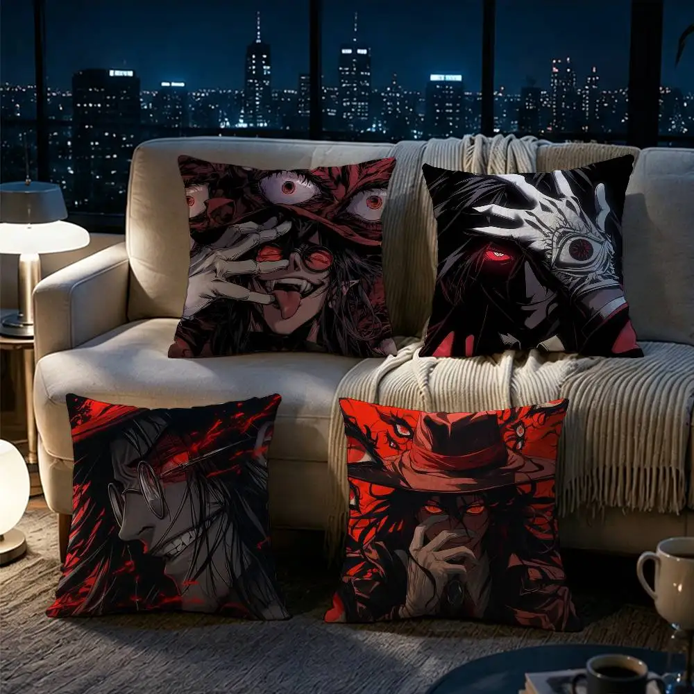 Hellsing Anime Cool  Double-sided printed pillow cover Solid color minimalist pillowcase, fits all bedroom styles