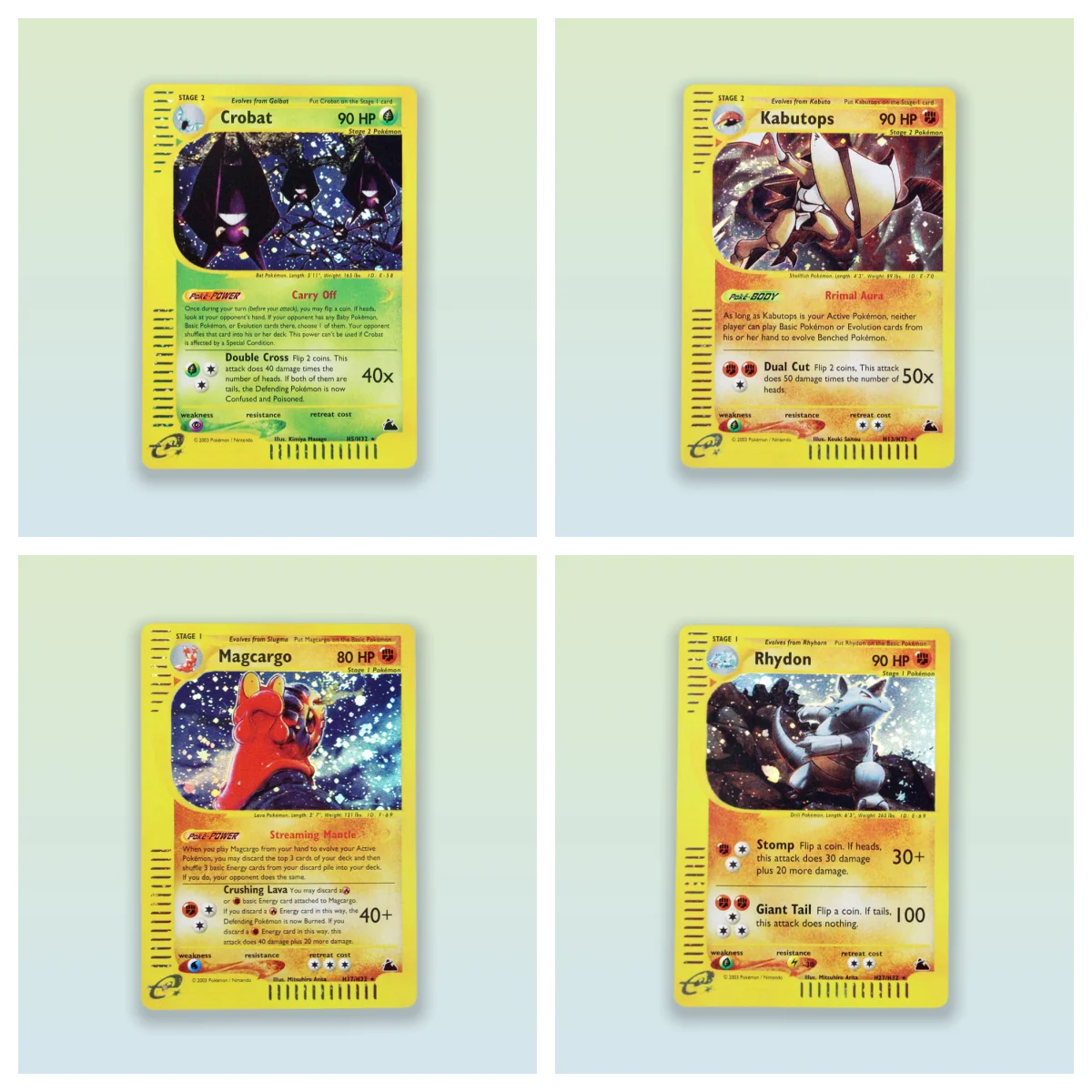 

PKM Single Cards holo cards Crobat /Kabutops /Magcargo /Rhydon Game Collection PTCG PROXY