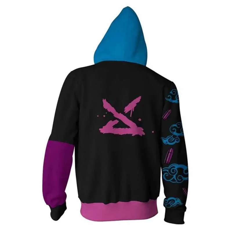 เกม Jinx ชุดคอสเพลย์3D พิมพ์ซิปเสื้อ Hoodies Mens เสื้อแจ็คเก็ตสำหรับเสื้อกันหนาวสำหรับผู้หญิงเสื้อฮาโลวีน