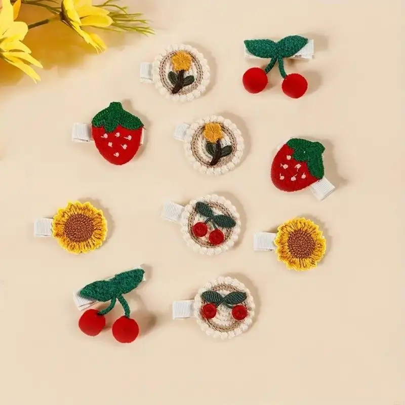 

Sweet Infant Hair Accessories Set Handmade Barrettes Secure Grip For Baby Girls Gift For Birthdays Holiday A2UB
