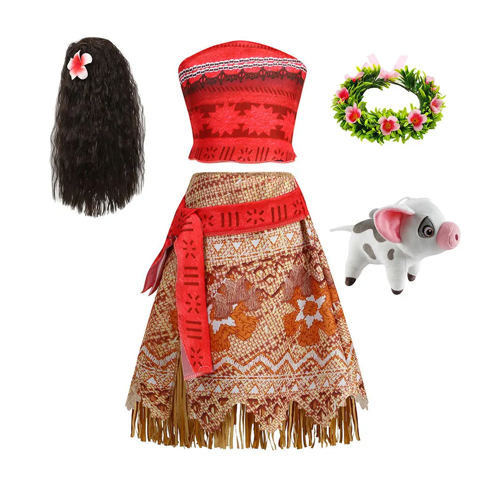 Robe de princesse Vaiana pour fille, costume de cosplay pour fête d' Halloween, anniversaire, aventure romantique océanique, carnaval, film télévisé, 3-10 ans