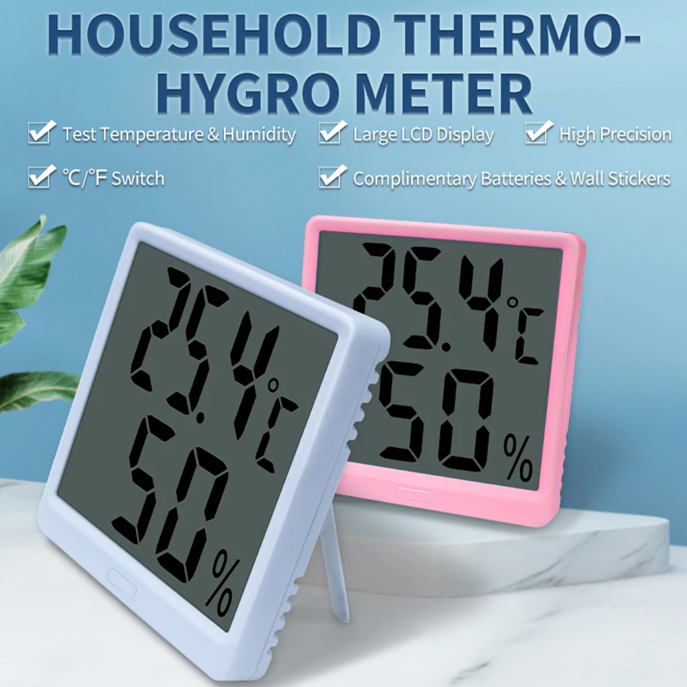 

LCD Electronic Digital Temperature Humidity Meter Thermometer Hygrometer Indoor Outdoor Household Electronic Thermo-Hygrometer