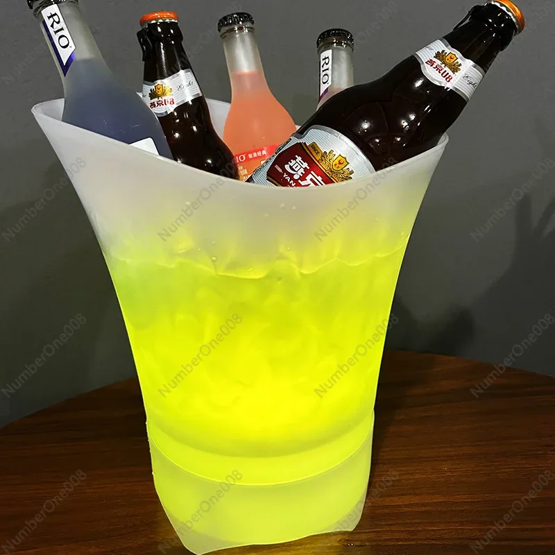 Voice-activated Luminous Ice Bucket LED Light Beer Bucket Cross-border Camping Ice Bucket Factory Direct Sales