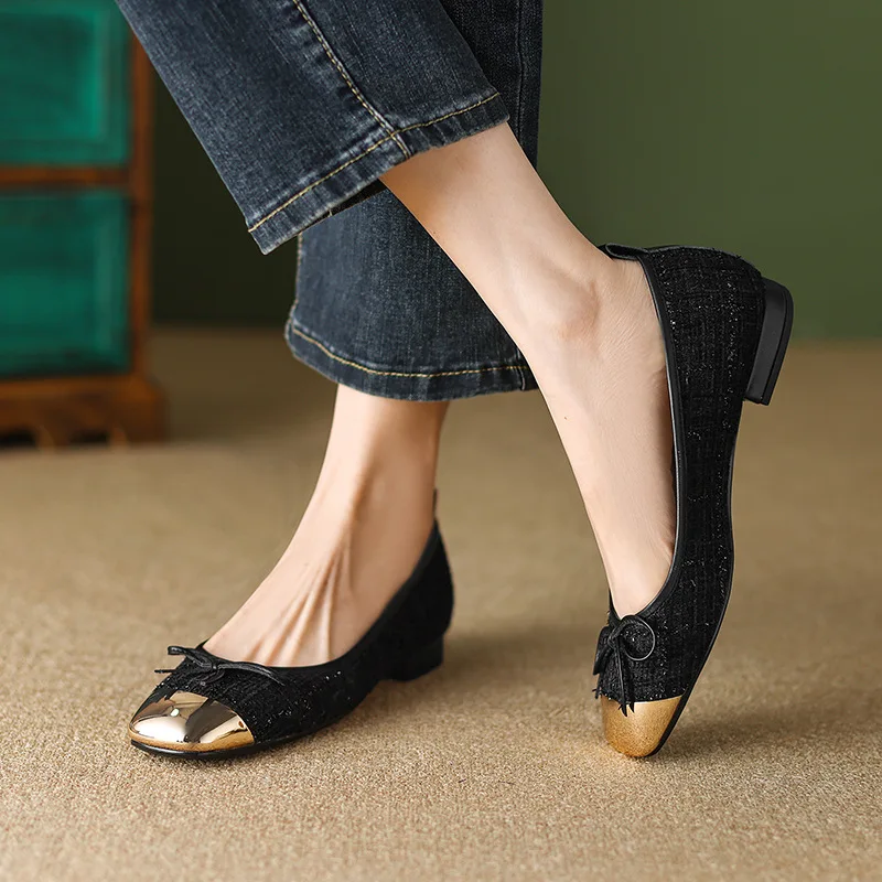 

Bow Women Square Toe Heeled Shoes Elegant Summer New Sandals Designer 2025 Fashion Woman Loafers Shallow Marie Janes Zapatillas