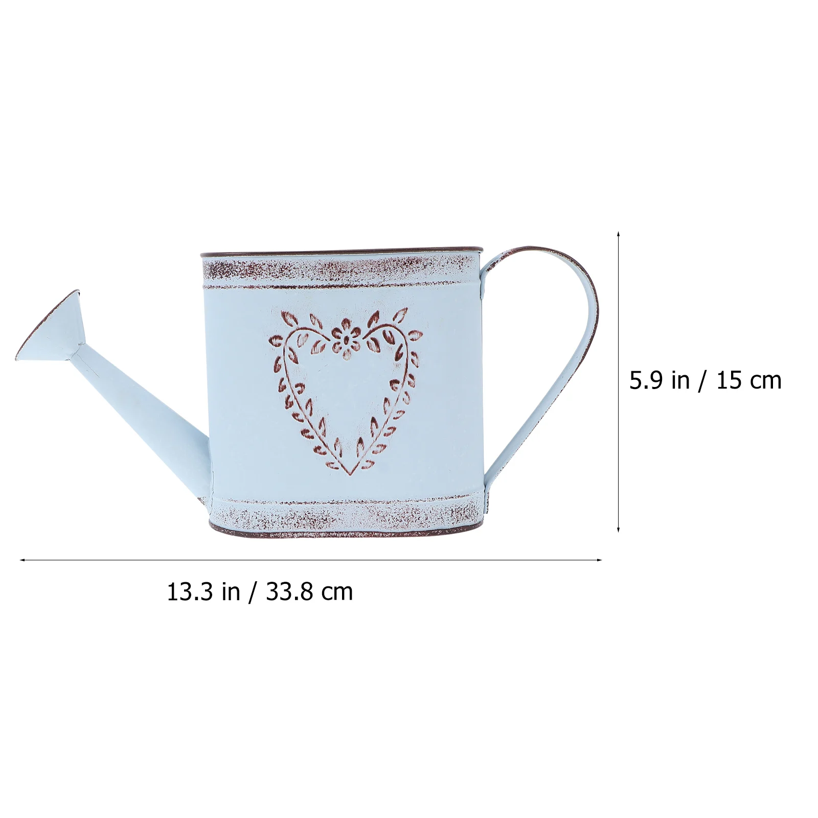 Vaso da fiori di grandi dimensioni con foglie quadrate, modello vintage, annaffiatoio, fioriera, strumento rustico, materiale in ferro resistente
