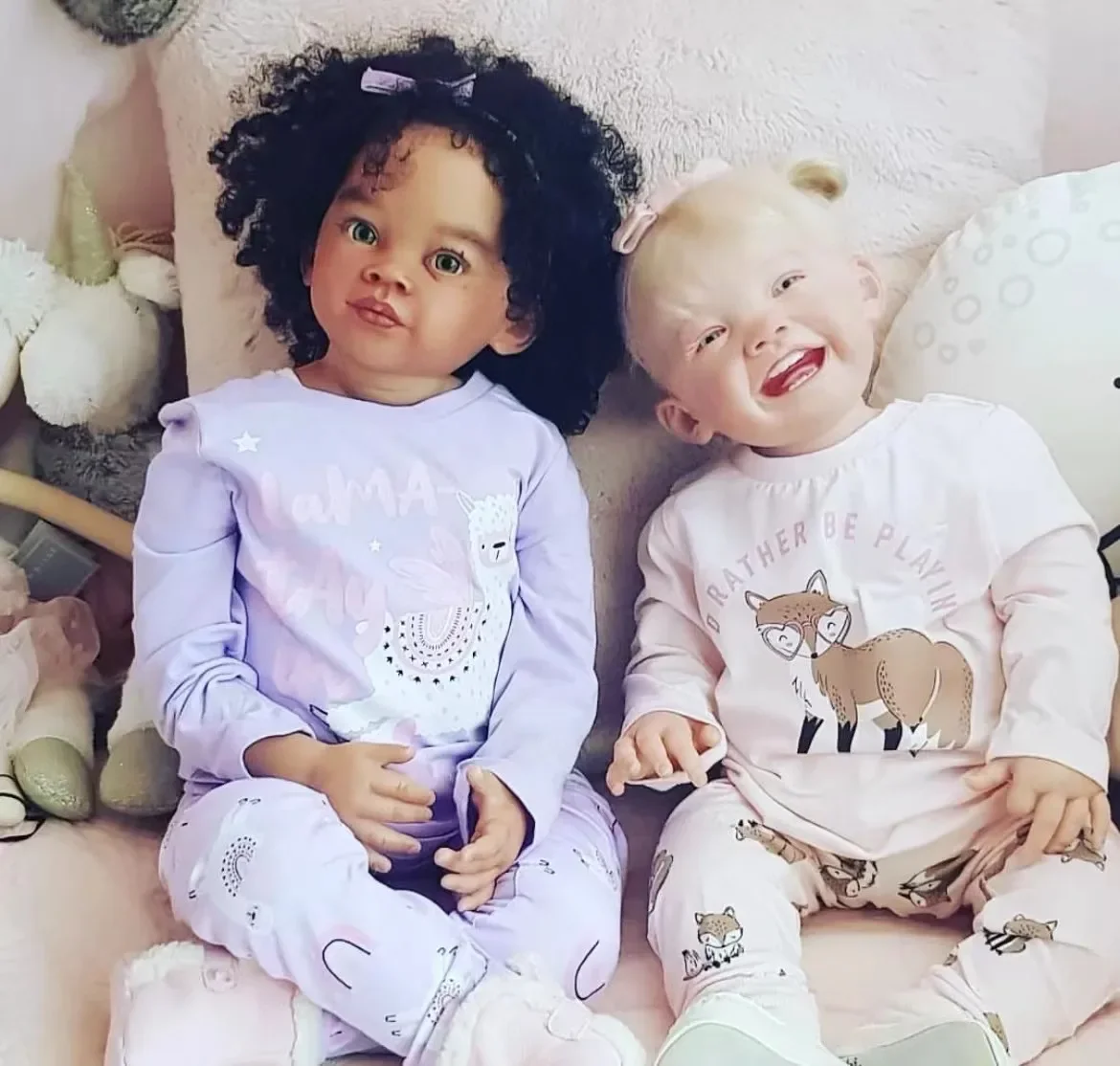 カスタマイズされた 28 インチ リボーン ベイビー メイリ 手根付き巻き毛 完成品人形 アフリカ系アメリカ人