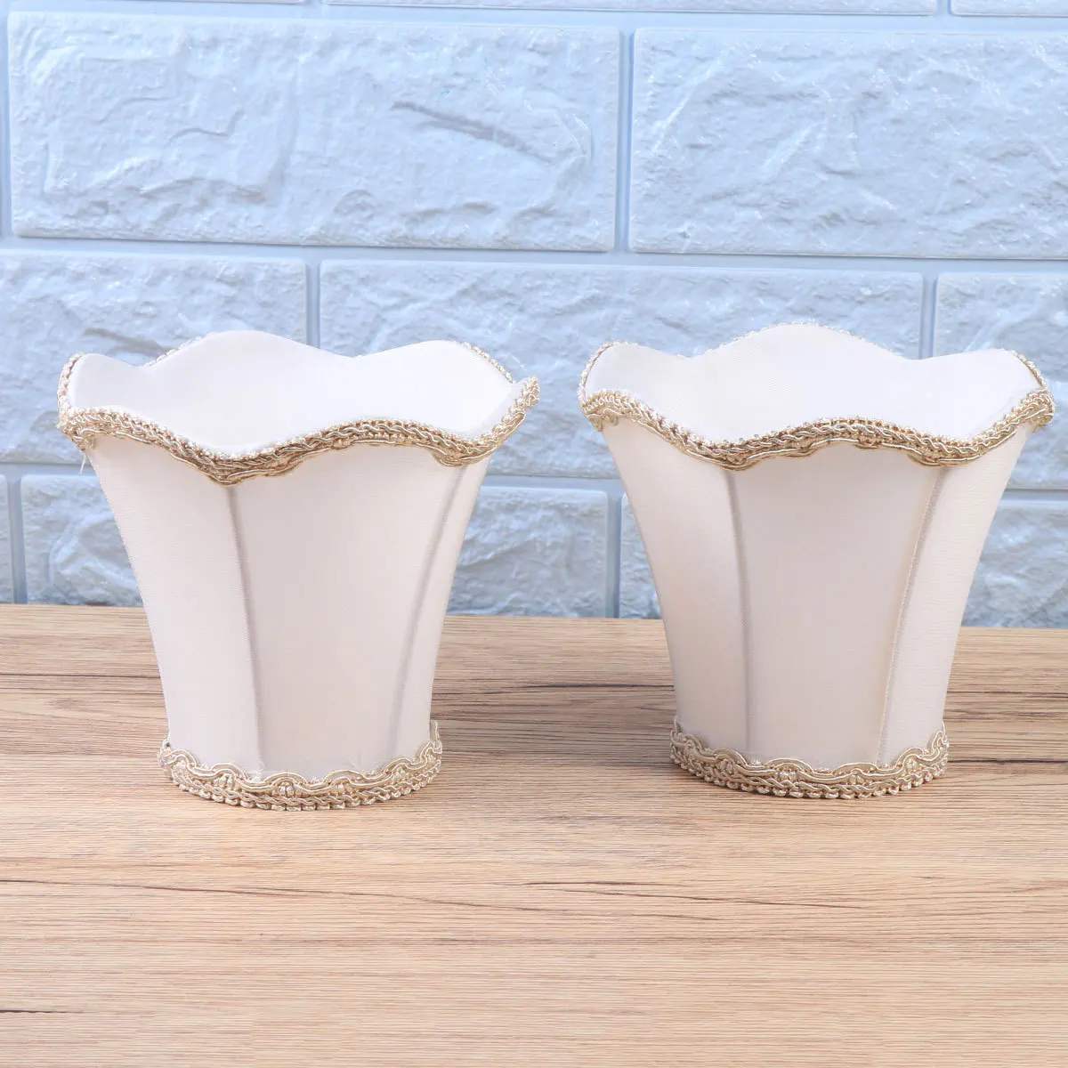 

3pcs Fabric Lamp Shade For Chandelier Clip On Pendant Wall Ceiling Hanging Light Fixture Room Gold Lined Fire Retardant