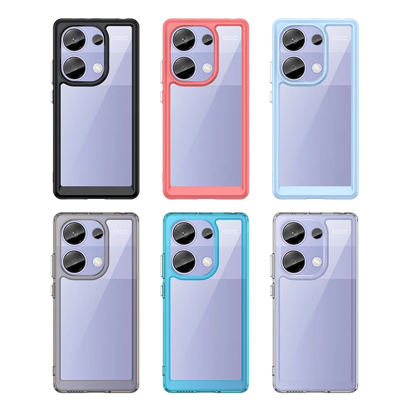 For Poco M6 Pro Case Cover Xiaomi Poco M6 Pro 4G Shockproof Phone Bumper Back Armor Transparent Colour Clear Fundas Poco M6 Pro