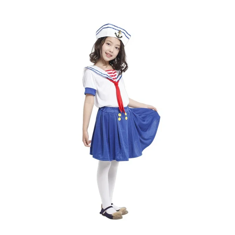 Halloween Sailor Costume For Boy Girl Navy Uniform Cosplay Kids Child Carnival Christmas Party Dress Up