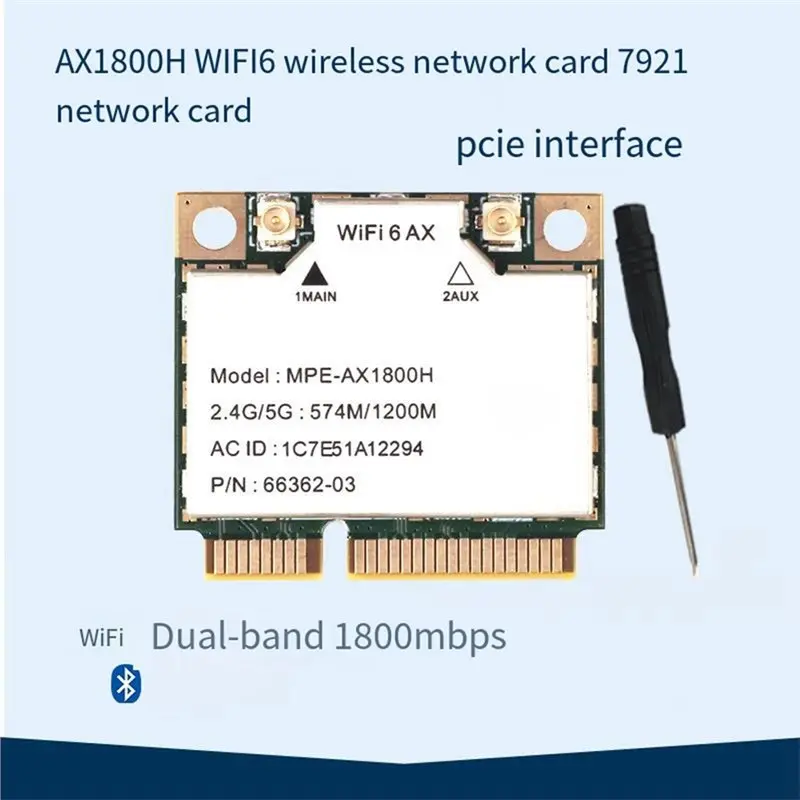 NEW HOT In Stock-Wifi 6 Dual Band Wifi 6 Bluetooth 5.2 Card Mini Pcie Adapter AX1800H Wifi 6 Bluetooth 5.2 2.4G/5Ghz For Laptop/