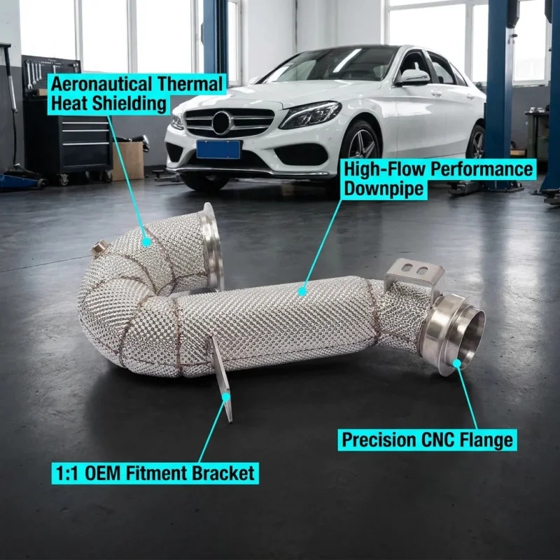 

OEM Car Exhaust Head for Mercedes-Benz W206 C200L C250 C260L C300 C350eL 2.0T Exhaust Pipes Downpipe with Heat Shield