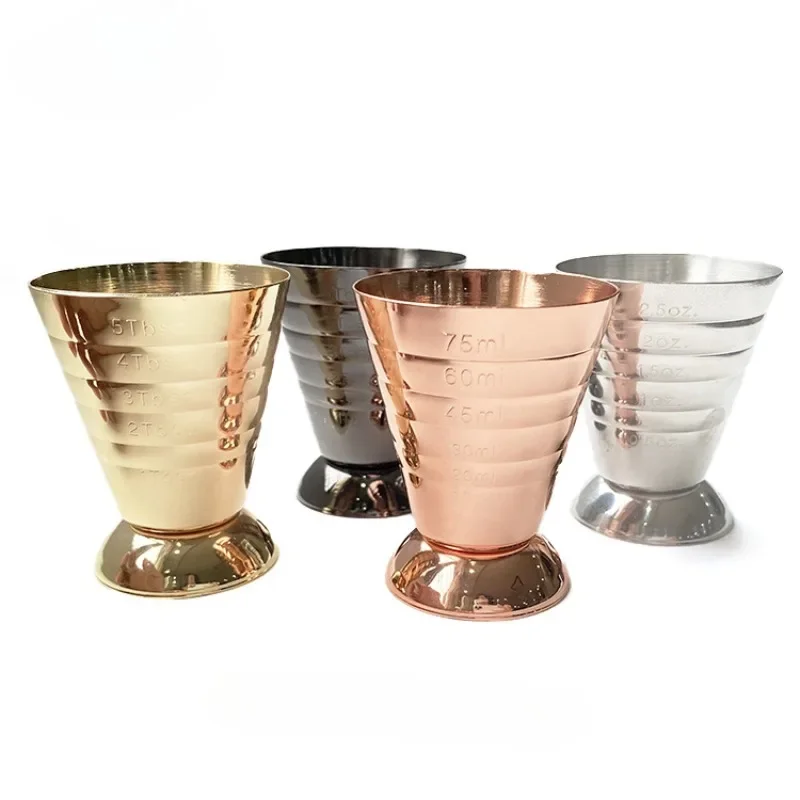 

75ML Stainless Steel Measure Cup Cocktail Tool Bar Mixed Drink Accessories 3 In 1 Cocktail Tools Bar Jigger Cup