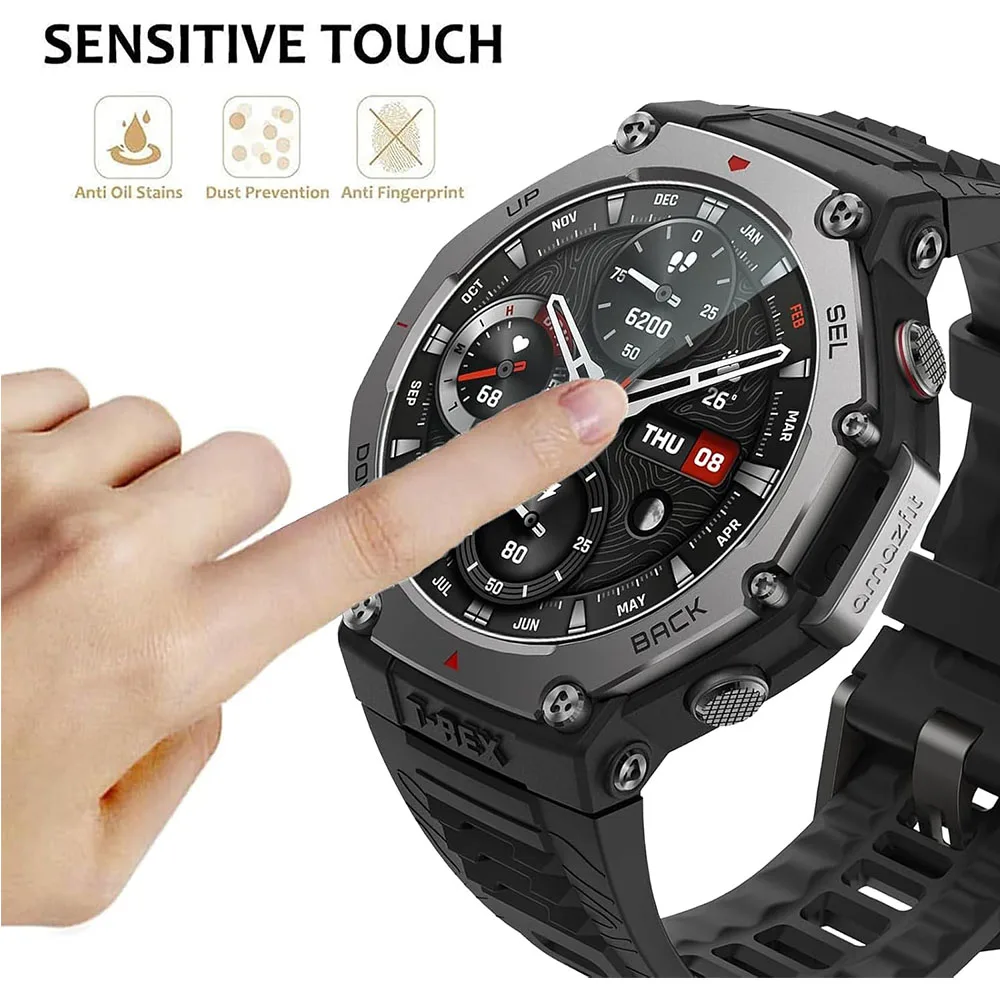 3PCS/lot Screen Protector Tempered Glass For Huami Amazfit T-rex 3 pro 48mm Protective Film T-Rex3 Anti-Scratch Clear HD 2.5D 9H view 5